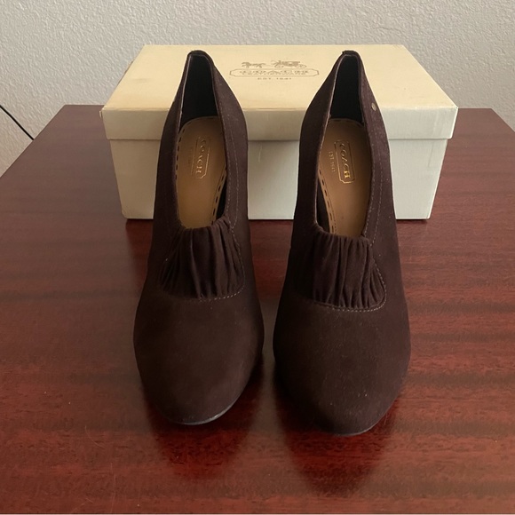 Coach Andra Brown Chocolate Oxford Pumps Booties - Picture 4 of 12